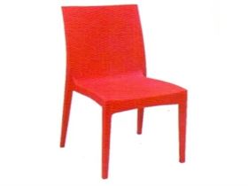 Varmora Red Plastic Club Chair with Fixed Arm