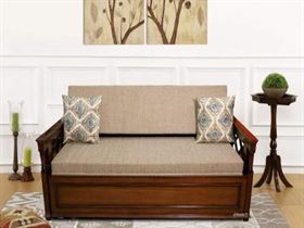 thiri Seater Standard Sofa Cum Bed in Teak Wood by jfwoods