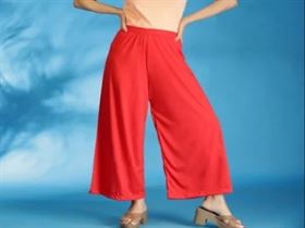 Solid Ladies Red Palazzo Pant