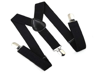 Unisex Clip on Suspenders Back Suspender Y Belt For Men Women Boys Girls Black