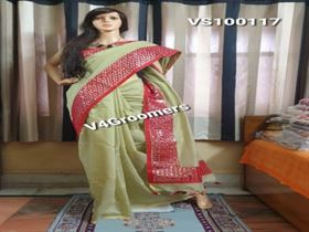 Cotton Saree with Mirror Work