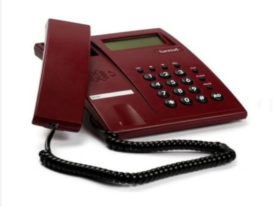 Dark Red Wired Beetel LandLine Phone For Office