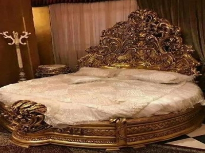 Golden King Size Bed