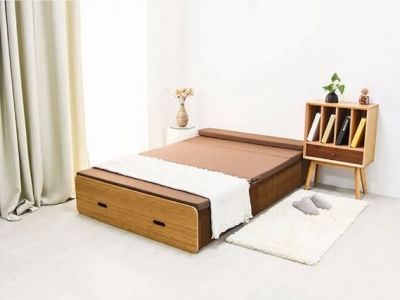 Brown Queen Size Paper Bed