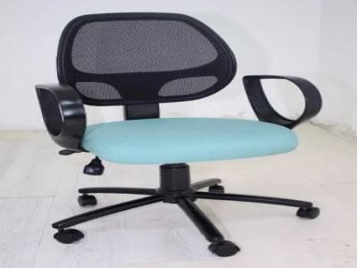 Fabric Blue Black Revolving Office Chairs