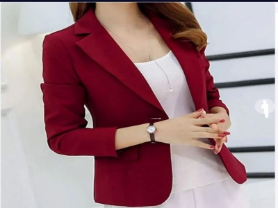 Plain Polyester Women Blazer