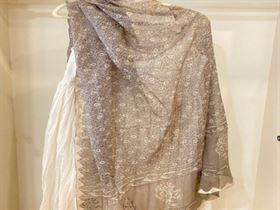 Grey Printed Kota Doria Dupatta