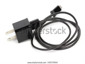 Mobile phone charger cable isolate on white background