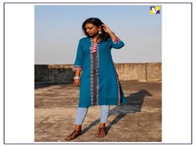 Blue Cotton Kurti