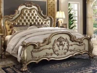 Teakwood King Size Maharaja Carved Double Bed