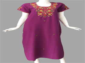 Violet Parsi Embroidery Soft Cotton Free Size Nighty.