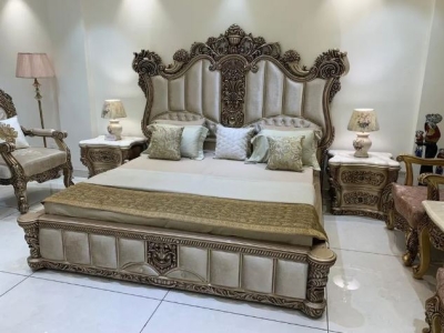 King Size Teak Wood Godrej Double Bed