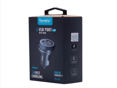 Black Toreto Amp Turbo Car Charger