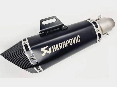 Black Akrapovic Silencer Universal