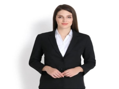 Plain Black Women Formal Blazer