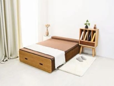 Brown Queen Size Paper Bed