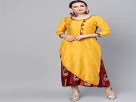 A Line Rayon Chanderi Kurtis