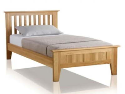 Light Brown Wooden Single Bed