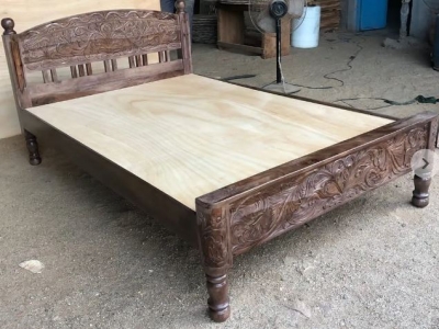 Teak Wood King Size Wooden Bed