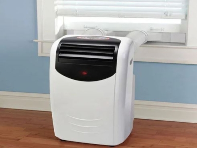 White Black Hitachi Portable Air Conditioner