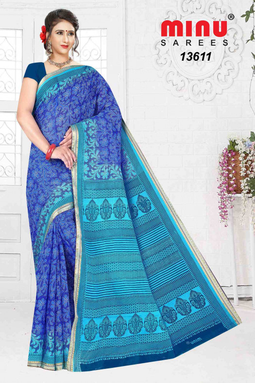 Minu Cotton Printed Saree for Women  Jaslin